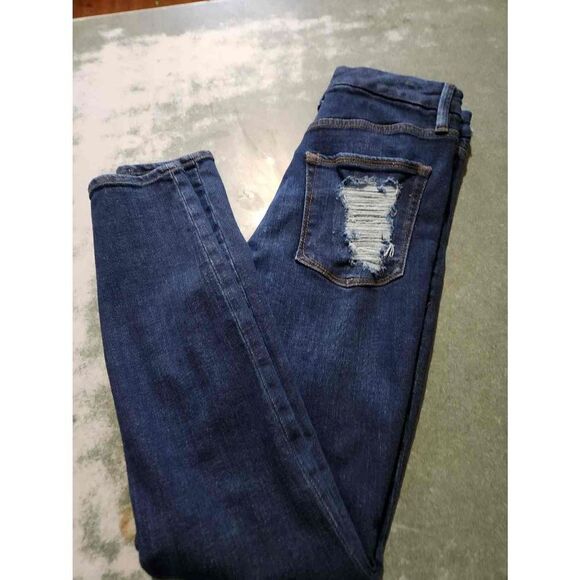 GOOD AMERICAN Good Waist W/ Chewed Back Pockets sz 8/29 - Picture 2 of 5